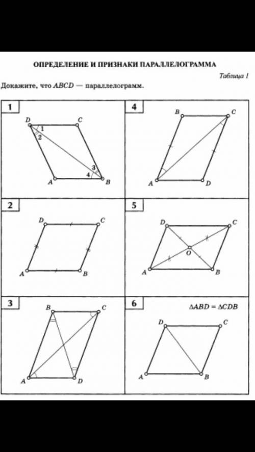 Определение и признаки параллелограмма Докажите, что ABCD-параллелограмм.