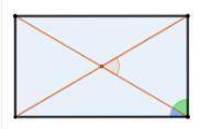 Диагональ прямоугольника делит его угол на два угла, величины которых относятся как 4:11.Найдите ост