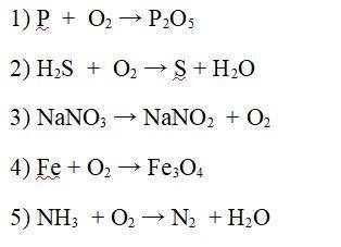 Задание. Расставьте коэффициенты в уравнениях реакций (уравнять число атомов каждого элемента в лево