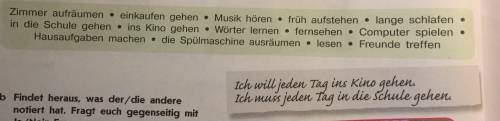 Составить с каждым выражением предложение с модальными глаголами müssen или wollen (например, я долж