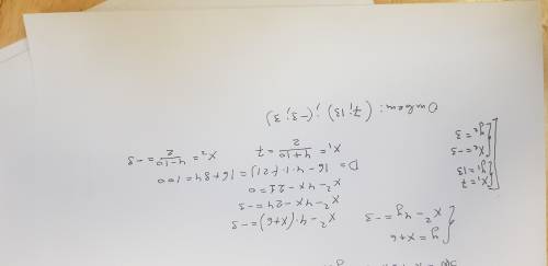 Решите систему уравнений y=x+6, x^2-4y=-3