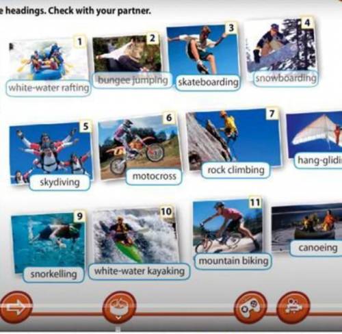 2. List the sports under the headings. Check withyour partner.waterairland