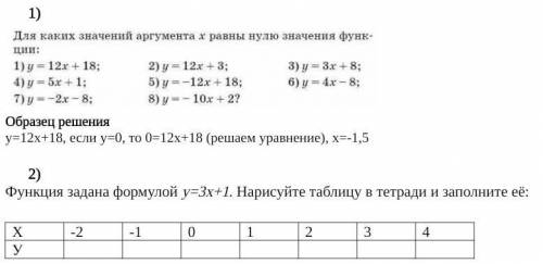 Образец решенияу=12х+18, если у=0, то 0=12х+18 (решаем уравнение), х=-1,5​