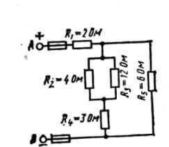 Визначити еквівалентний опір схеми при виключенні одного із резисторів зі схеми (опір який виключаєт