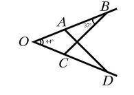 На рисунке OA = OC, OB = OD, ∠АВС = 37°, ∠ВОС = 44°. Найдите ∠OAD. ответ дайте в градусах.