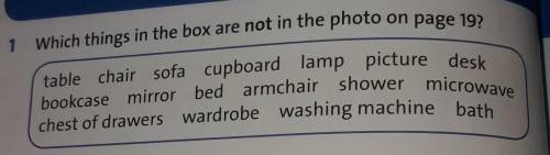 1 Which things in the box are not in the photo on page 19?table chair sofa cupboard lamp picture des