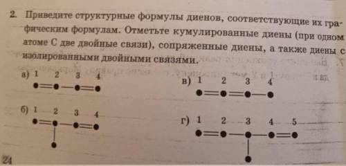 приведите структурные формулы диенов, соответствующие их графическим формулам. Отметьте кумулированн