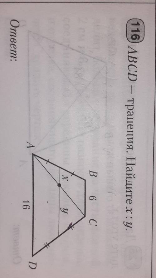 АВСD трапеция, найдите х : у ​