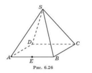 Постройте сечение правильной четырехугольной пирамиды SABCD, все ребра которой равны 1, плоскостью,