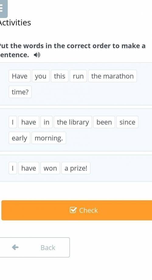 Put the words in the correct order to make a sentence. Havethisrunyoutime?the marathonhaveinImorning