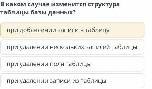 В каком случае изменится структура таблицы базы данных? какой из них правельный???​