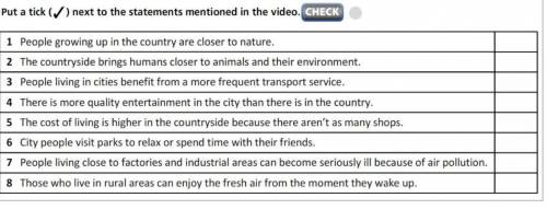 Put a tIck(✔) next to the statements mentioned in the video