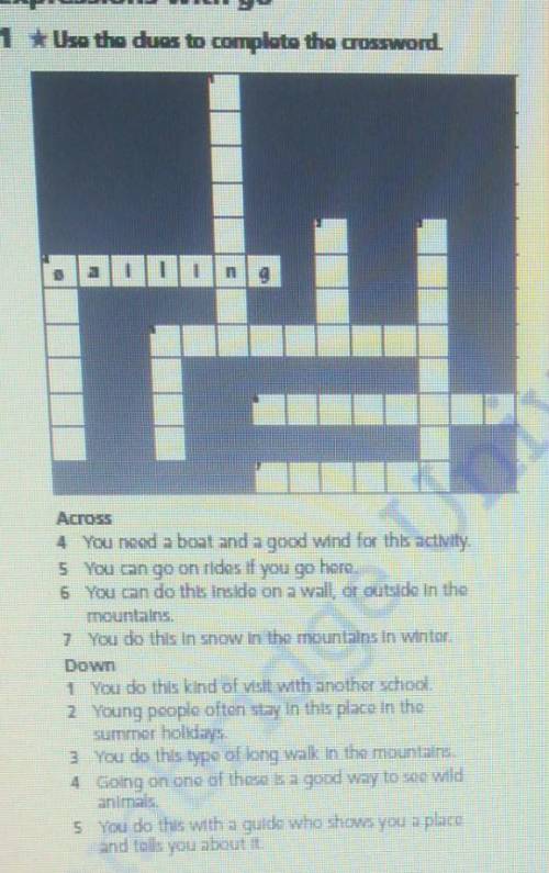 Use the clues to complete the crossword​