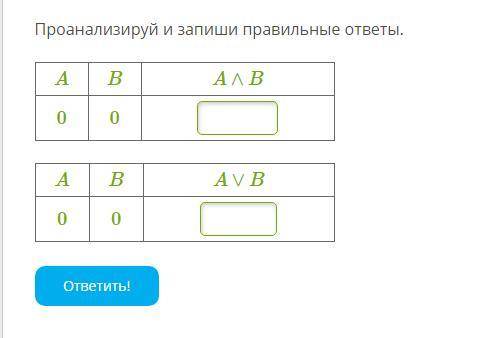 Проанализируй и запиши правильные ответы.