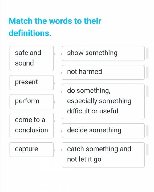 Match the words to their defenitions