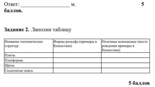 Задание 2. .Заполни таблицу