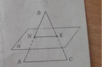 площина альфа паралельна стороні АС трикутника АВС і перетинає сторону АВ у точці N причому AN:NB=2: