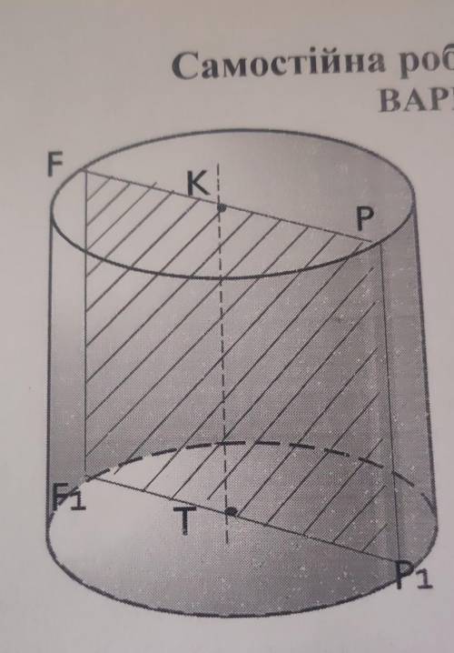 Яка фігура на зображенні циліндра називається його осьовимперерізом. Запишіть формулу, заякою можна