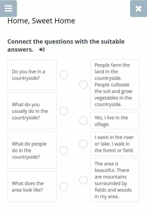 Connect the questions with the suitable answers​