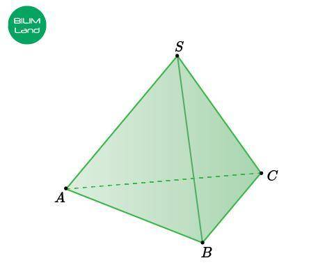 На чертеже дан правильный тетраэдр ABCS, длина ребра которого равна 6. Найди расстояние от точки S д