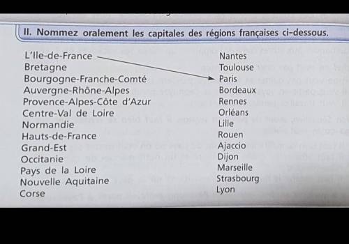 Соедени регионы с их столицами французский язык ​