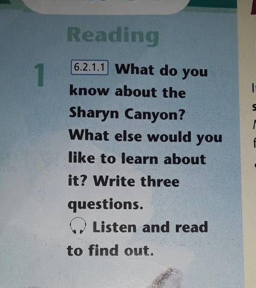 Reading 16.2.1.1 What do youknow about theSharyn Canyon?What else would youlike to learn aboutit? Wr