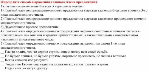 Русский язык Определите выражения главного члена предложения.