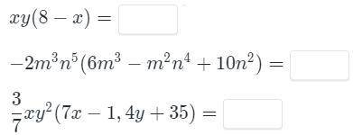 Преобразуйте произведение в многочлен 2) -2m^3n^5(6m^3-m^2n^4+10n^2) = ...3) 3/7(дробь)xy^2(7x-1,4y+