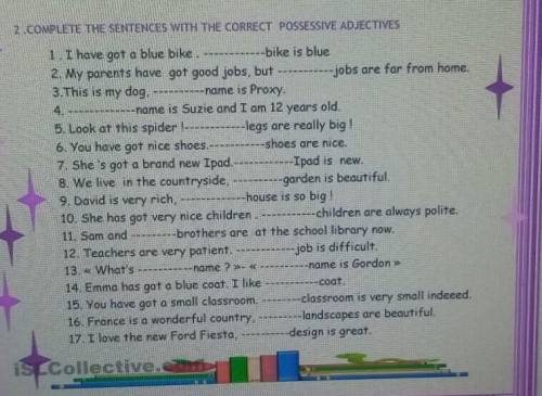 Complete THE SENTENCES WITH THE CORRECT POSSESSIVE. Кто шарит