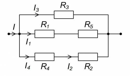 решить,Загальний струм прийняти І = 1 А, всі резистори прийняти по 4 Ом.Нужно найти I1