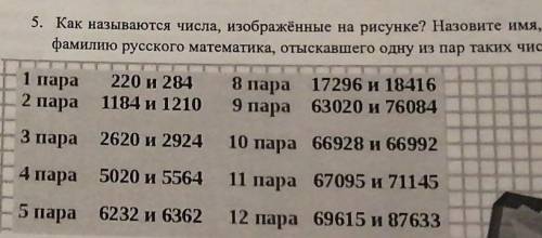 Как называются числа, изображённые на рисунке?назовите имя, отчество, фамилию русского матиматика, о