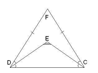 (фото прикреплено) DF=CF;DE− биссектриса∢FDC;CE− биссектриса∢FCD;∢DEC=154°. Угол CFD равен ... °