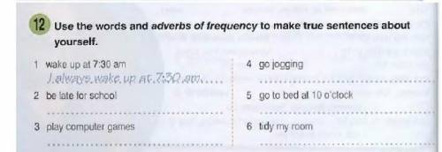 Use the words and adverbs of frequency to make true sentences ​