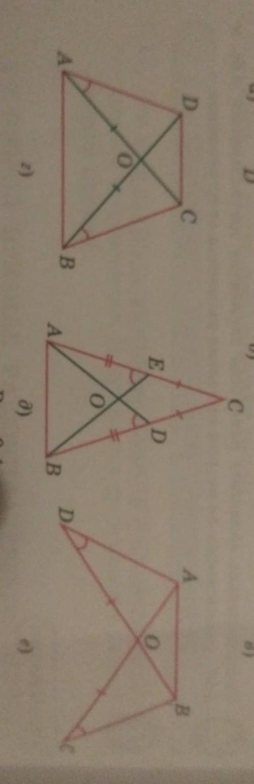 На рисунках 9.4 отмечены равные отрезки и равные углы укажите на н х равные треугольники​