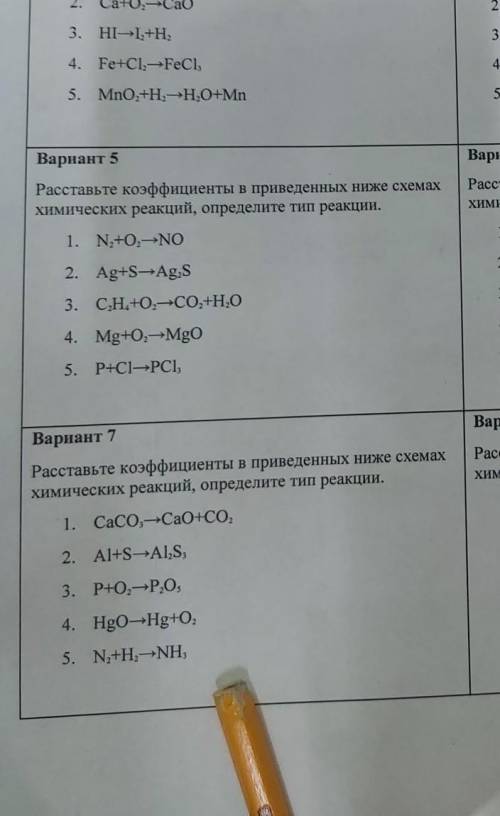 Химия 8 класс типы реакций ​