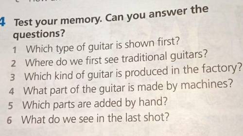 Test your memory. Can you answer the guestions.