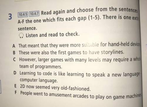 Read again and choose from the sentences a-f one which fits each gap