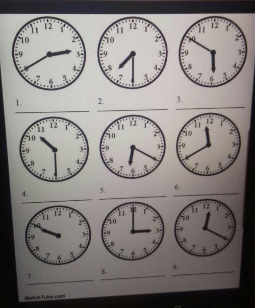 Task: Look at the clock and write the time. It is twenty to three.It is ... seven.It is ...It is ...