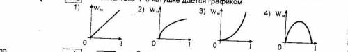 зависимость энергии магнитного поля в катушке индуктивностью L от силы тока I в катушке даётся графи