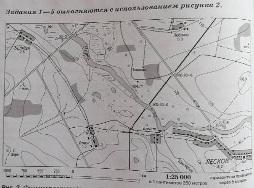 Определите по карте 1) Направление течения реки Норка от железнодорожного моста2)Направление течения