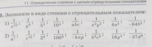 Запишите в виде степени с отрицательным показателем:​