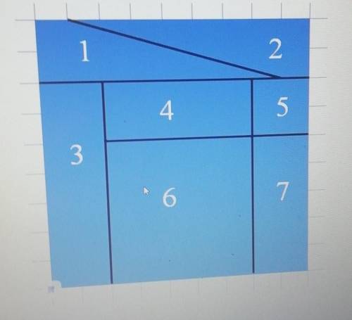 Найди площадь большого квадрата и площадь каждой из геометрических фигур, составляющих его, если 1 к