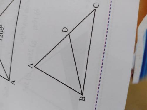 Из точки b проходит линия которая создаёт на ac точку d Площадь треугольника abc = 21см. Площадь тре