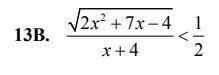 Решите иррациональные неравенства. 1) √2x^2+7x-4/x+4 < 1/2 2) 1 - √1-8x^2/2x < 1 Фото прикреп