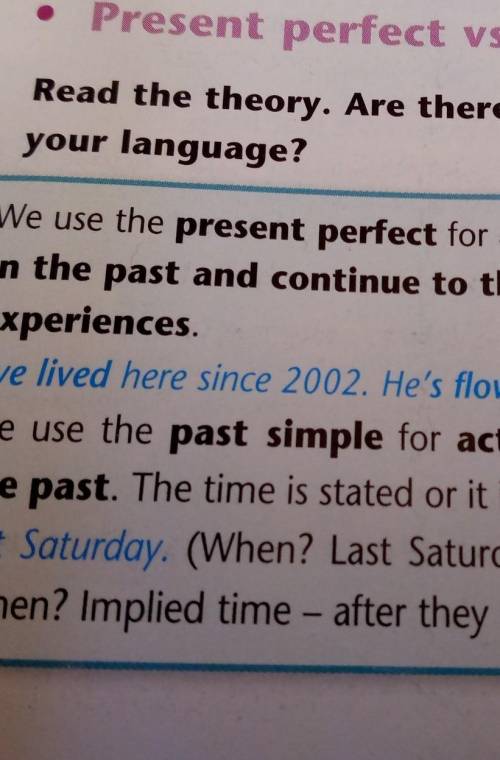 7 Present perfect vs Past simpleRead the theory. Are there similar structures inyour language?haven'