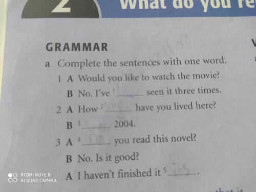 What do you remember? Grammar a Complete the sentences with one word.1A Would you like the movie?