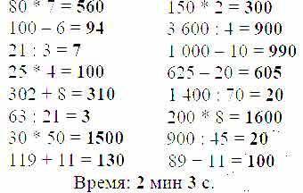 Прикиньте, за сколько минут Вы сможете записать ответ к пайте к работе. Закончив вычисления, узнайте