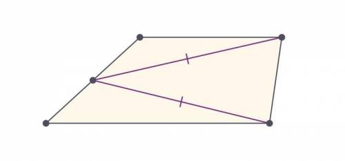 Середина боковой стороны трапеции равноудалена от двух вершин противоположной боковой стороны. Один