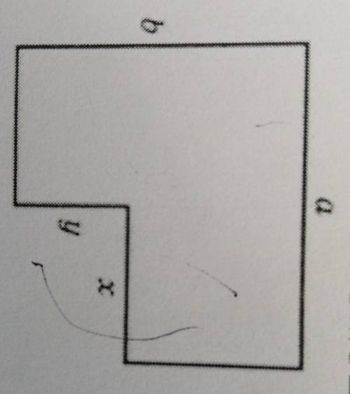 Запишите два выражения для вычисления площади фигуры: первое получите сложением площадей прямоугольн