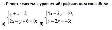 надо! Решите системы уравнений графическим